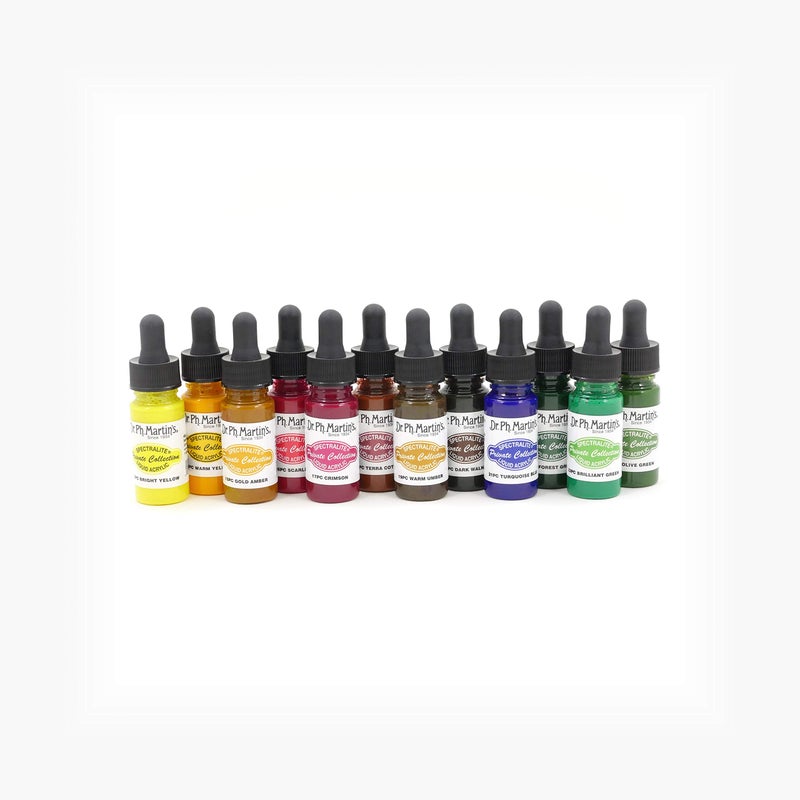Dr. Ph. Martin's Spectralite Private Collection Liquid Acrylics Bottles, 0.5 oz, Set of 12 (Set 2) - Image 4
